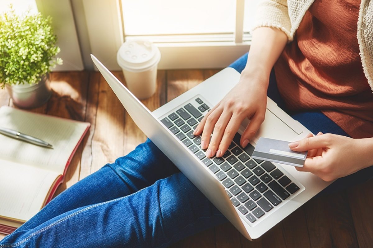 person at home buying online